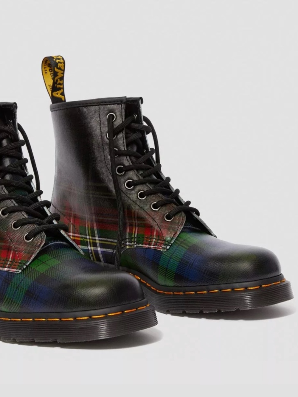 Dr. Martens 1460 TARTAN LEATHER LACE UP BOOTS Size 7 - Picture 2 of 14